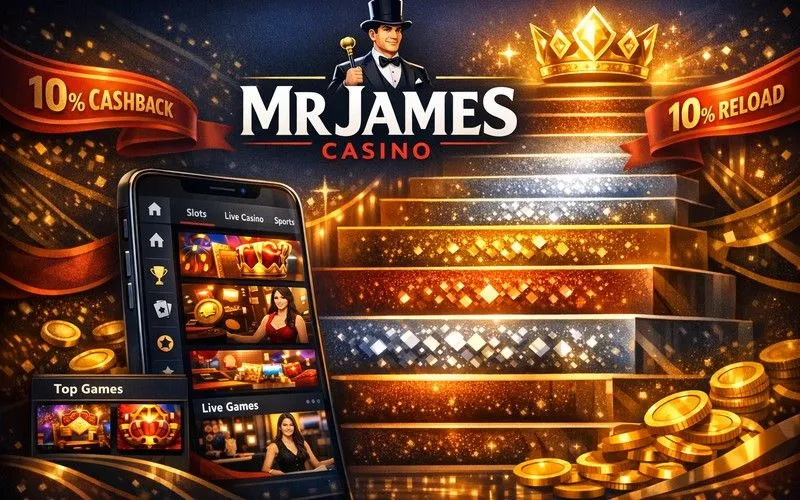 Mr James Casino mobile app hero banner