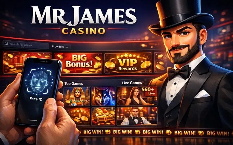 Mr James Casino games lobby banner