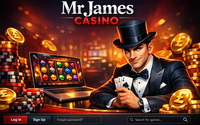 Mr James Casino login page banner